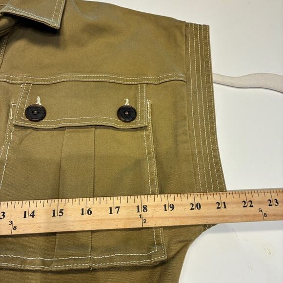 Happy X Nature Olive Green Twill Jumpsuit Sz 6 - Picture 10 of 12